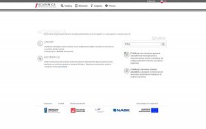 Widok strony głównej Cyfrowej Wypożyczalni Publikacji Naukowych ACADEMICA