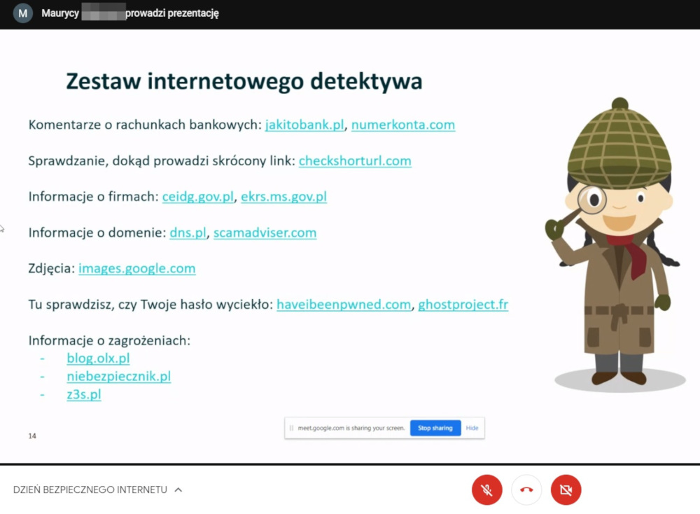 Slajd - zestaw internetowego detektywa