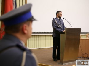 Inauguracja szkolenia zawodowego podstawowego - aula Centrum Szkolenia Policji w Legionowie.