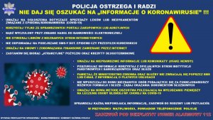 KGP Policja ostrzega i radzi. Nie daj się oszukać na „informacje o koronawirusie”