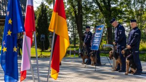 Przewodnicy z psami podczas uroczystości