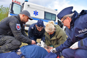 Policjanci podczas zajęć praktycznych